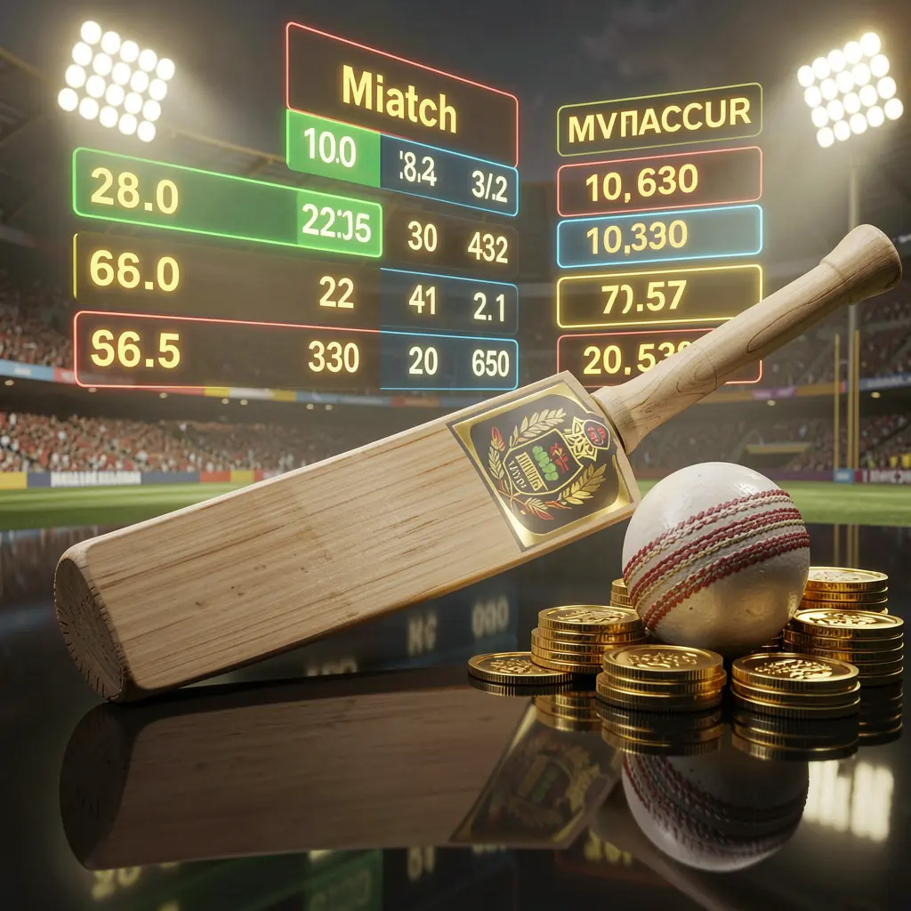 TK6688 premium sports betting scene featuring a cricket bat on a glossy dark surface with a cricket ball, golden coins, glowing match statistics, and stadium lights in a realistic 3D render TK6688 premium sports betting scene featuring a cricket bat on a glossy dark surface with a cricket ball, golden coins, glowing match statistics, and stadium lights in a realistic 3D render